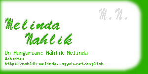 melinda nahlik business card