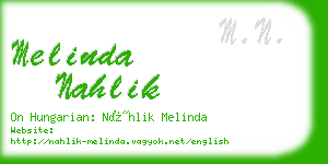 melinda nahlik business card